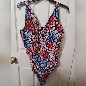 BloomChic Multicolor Leopard Print Swimsuit Size 3x NWT